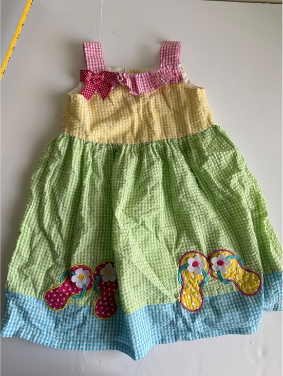 Rare Editions Other - Rare Editions Colorblock Gingham Flip Flop Dress Size 5